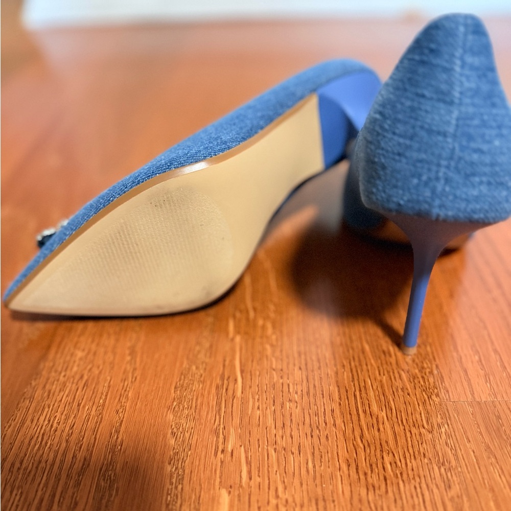 Steve Madden Blue Denim Embellished Women's Heels NEW - Picture 3 of 7